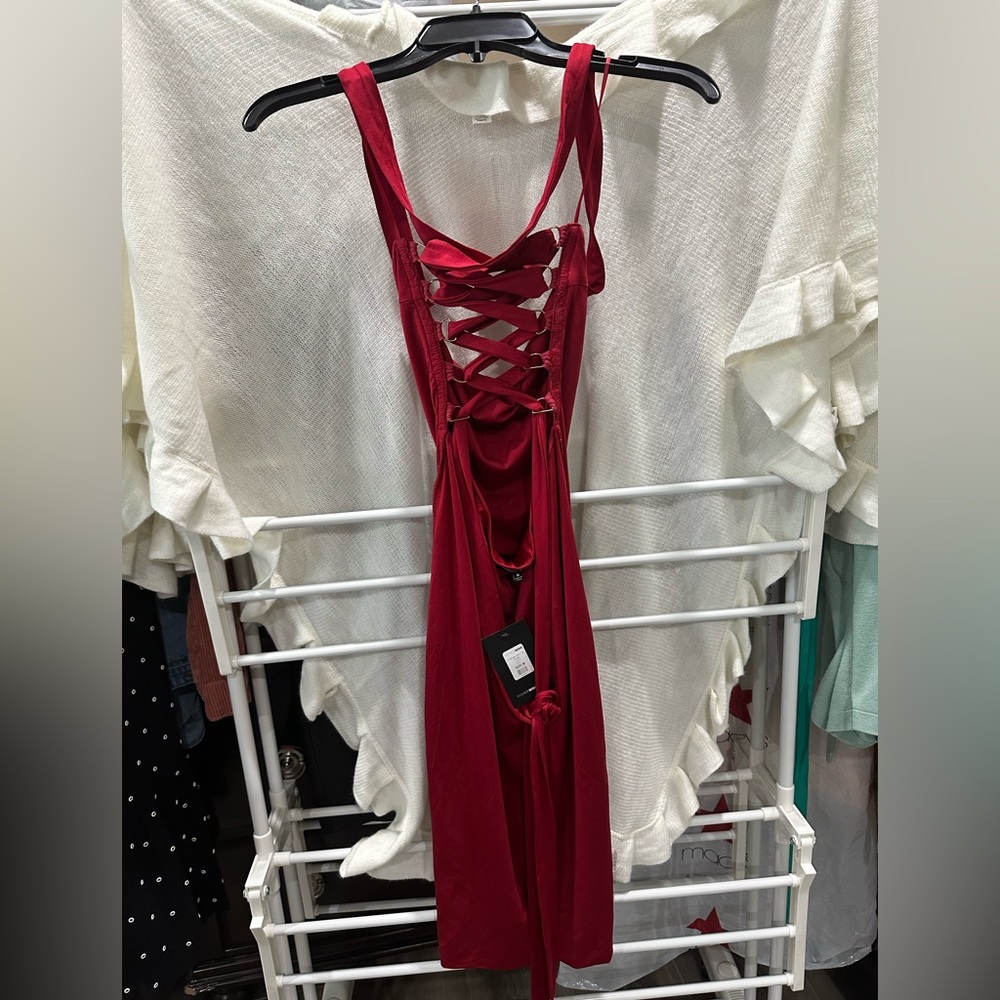 Red sexy cocktail dress Medium - Picture 7 of 8
